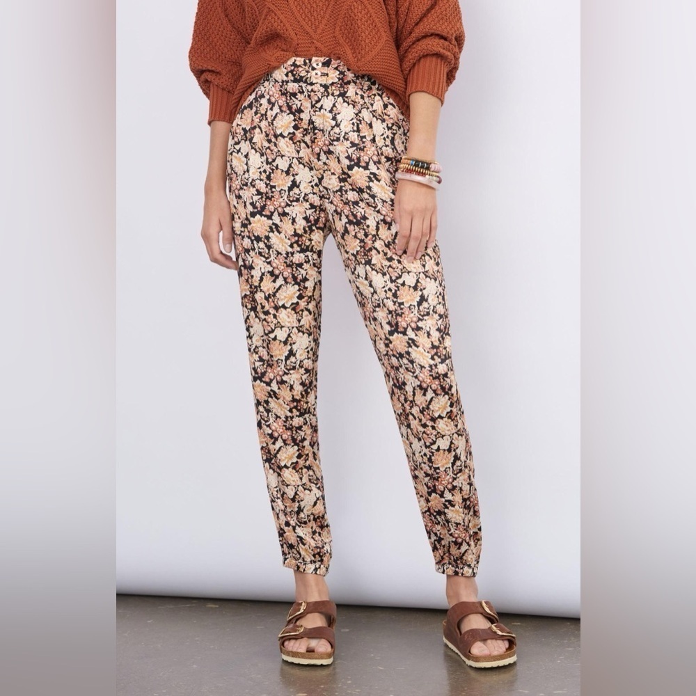 Anthropologie Sz 4 Diandra Pleated Floral Cottagecore Jogger Pants